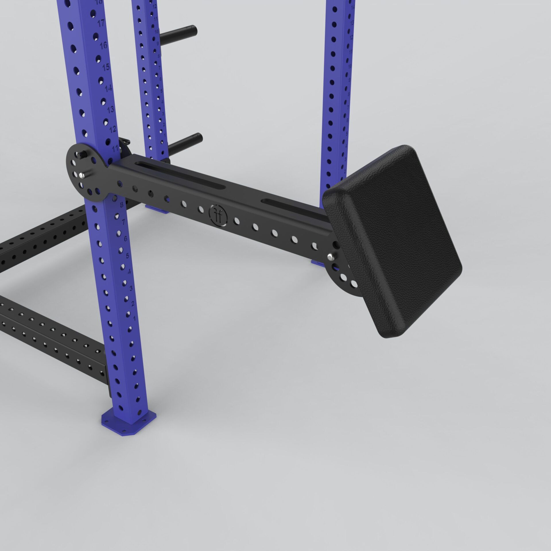 bulldog pad. bulldog pad mounted on a blue forte fitness rack