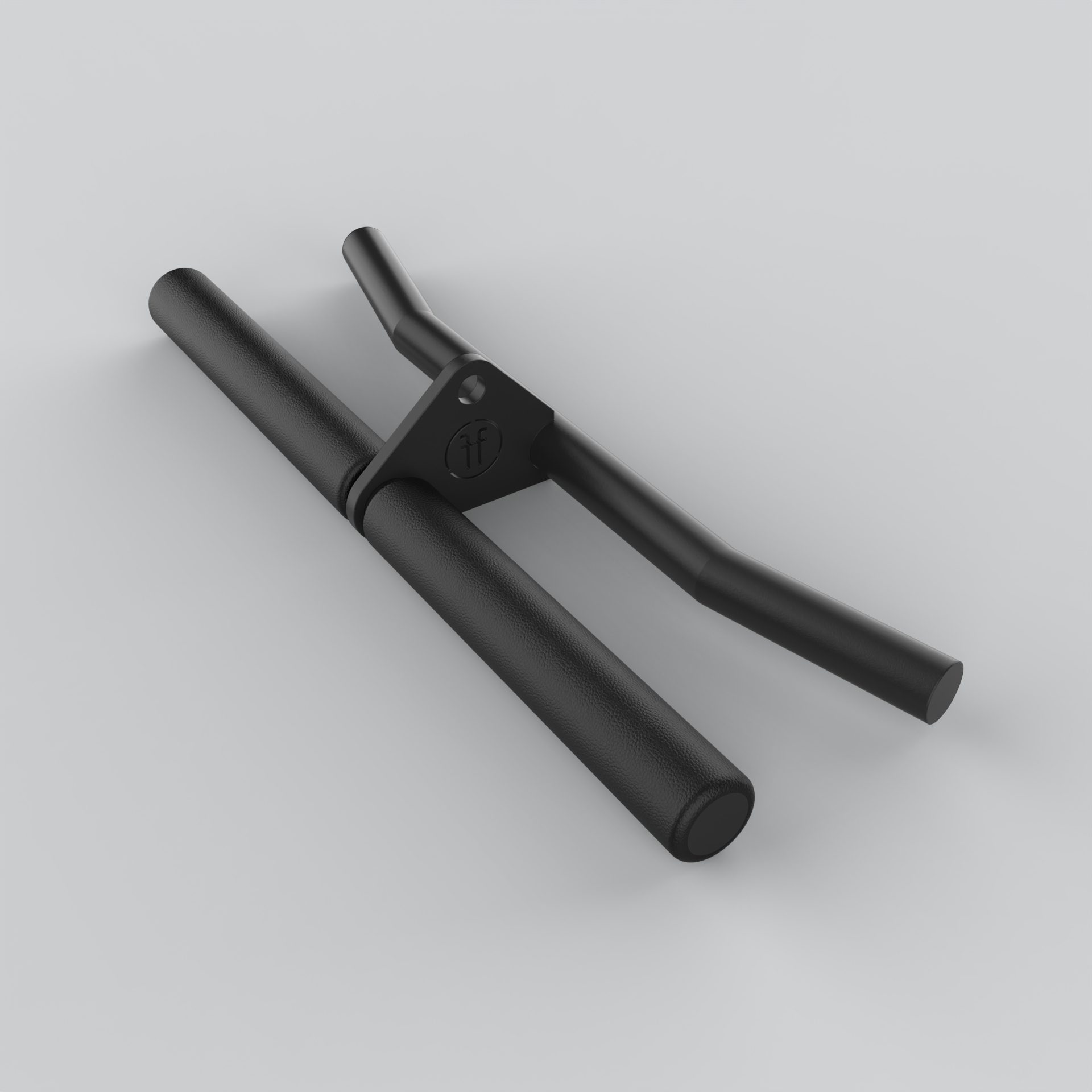 Bicep Curl attachment Black metal curl bar attachment finished in textured black, ideal to perform bicep curls and tricep pushdown