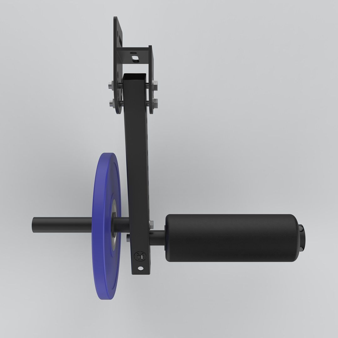 leg extension. A Forte Fitness leg extension attachment in black, with the padded roller displayed at the front of the image.
