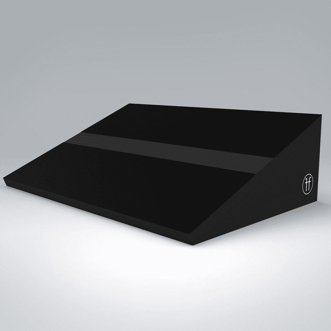 Slant board new The front right angle of a Forte Fitness slant box.